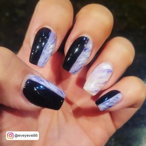 Purple And Marble Nails