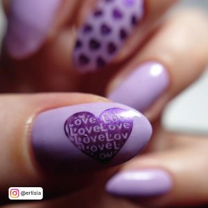 Purple And Red Valentines Nails