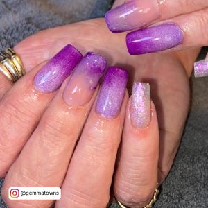 Purple And Yellow Ombre Nails