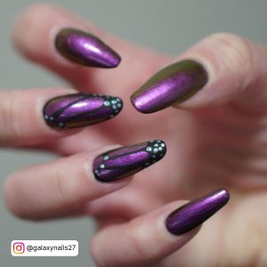 Purple Butterfly Nails Short