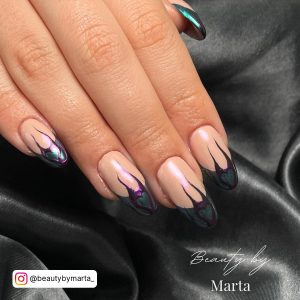 Purple Chrome Acrylic Nails