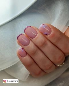 Purple French Coffin Nails