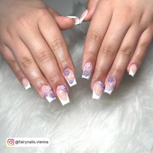 Purple French Tip Acrylic Nails