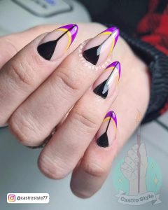 Purple French Tip Nails Coffin