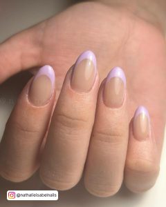 Purple French Tip Nails Oval