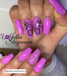 Purple Nail Designs With Butterflies