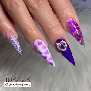 Purple Nails Valentines Day