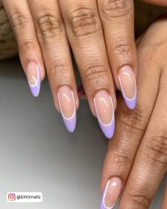 Purple Nails With White French Tips