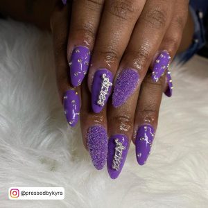 Purple Ombre Almond Nails