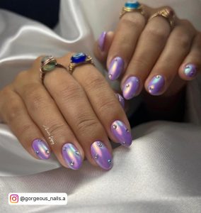 Purple Ombre Chrome Nails
