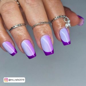 Purple Ombre Nails With Butterflies