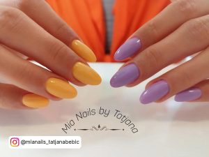 Purple Orange Halloween Nails