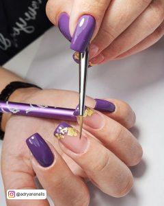 Purple Rose Gold Nails