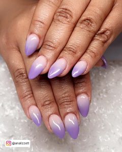 Purple To White Ombre Nails