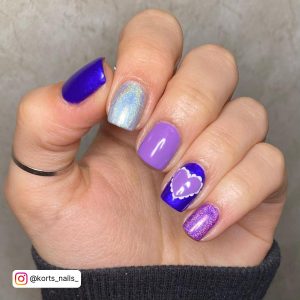 Purple Valentine Nails