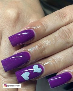 Purple Valentines Day Nails