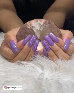 Purple Water Marble Nails