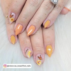 Red And Orange Fall Nails
