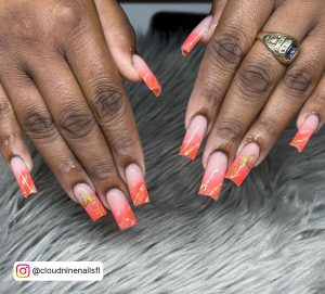 Red And Orange Ombre Nails