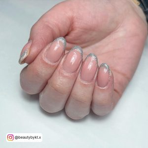 Red And Silver French Tip Nail Designs