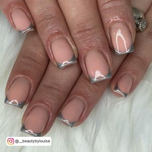 Red Chrome French Tip Nails
