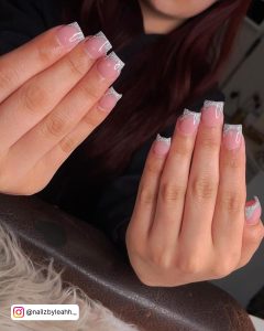 Red French Tip Nails Short