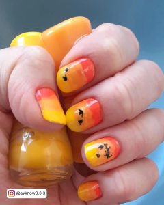 Red Orange And Yellow Nails