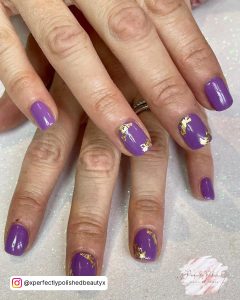 Rose Gold And Purple Nails