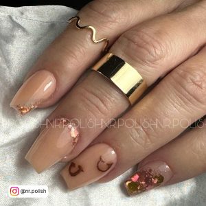 Rose Gold And White Nails