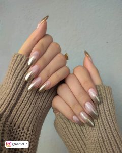 Rose Gold Champagne Ombre Nails