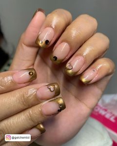 Rose Gold Chrome French Tip Nails