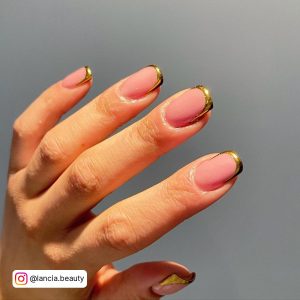 Rose Gold Chrome Gel Nails