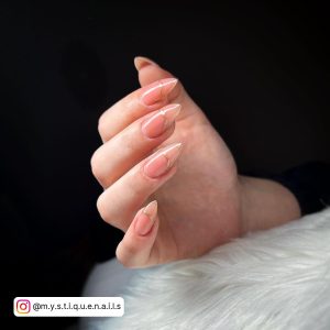 Rose Gold Glitter French Nails