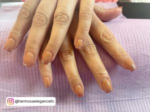Rose Gold Ombre Dip Nails