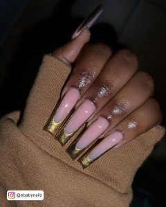 Rose Gold Pink Chrome Nails