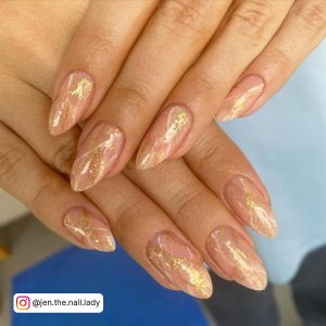 Rose Gold Pink Marble Nails