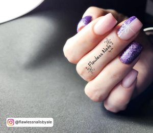 Short Acrylic Nail Ideas Purple