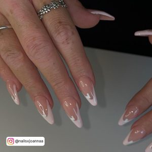 Short Almond French Tip Nails