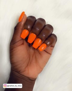 Short Burnt Orange Nails