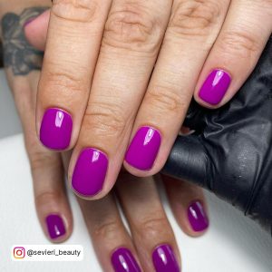 Short Nails Purple
