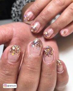 Short Nails With Glitter