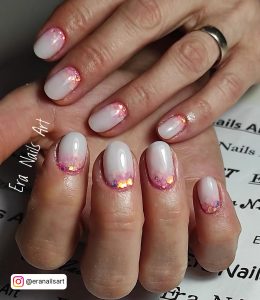 Short Ombre Nails With Glitter