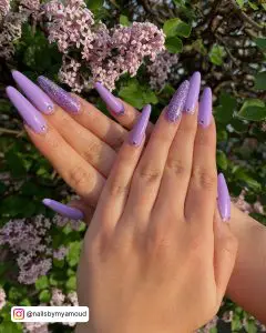 Short Purple Almond Nails