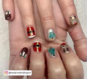 Short Red Christmas Nails