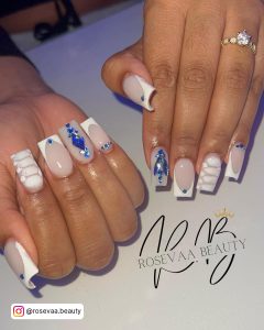 Short Square French Tip Nails