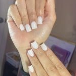 Short White Nails With Design