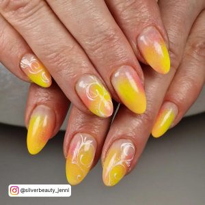 Short Yellow Ombre Nails