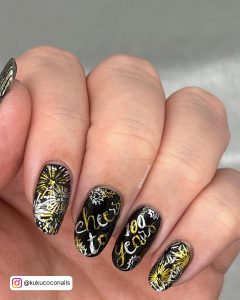 Silver And Gold Nail Design