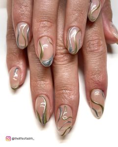 Silver And Gold Nails