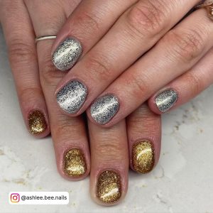 Silver And Gold Nails Christmas